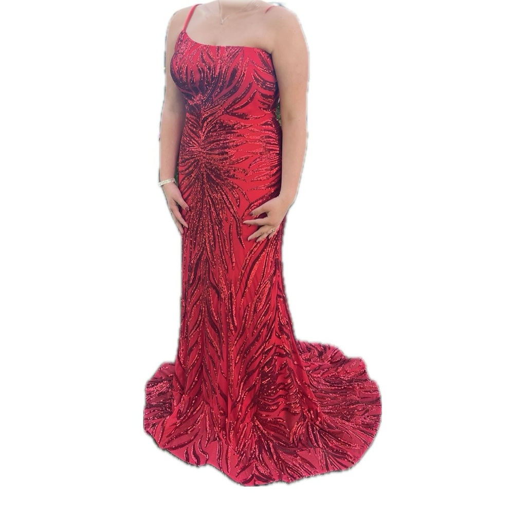 Jovani 05664 one shoulder sequin sheath dress